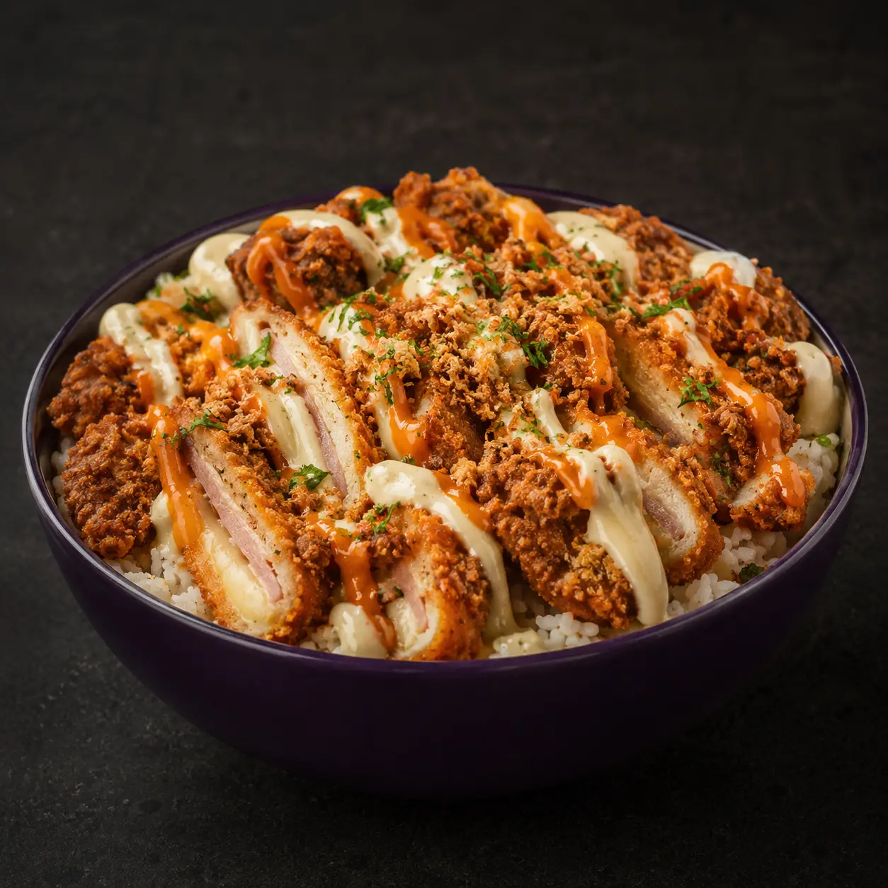 Crousty Signature avec riz et cordon bleu croustillant